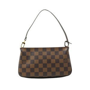 Louis Vuitton Navona Handbag Damier Brown Leather